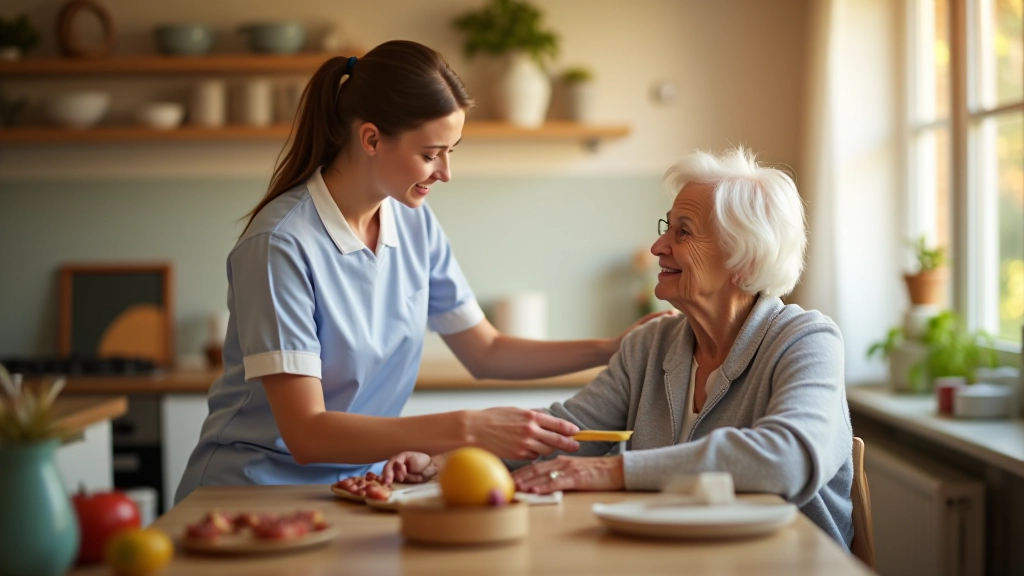 Aide-ménagère aidant une femme âgée avec le ménage